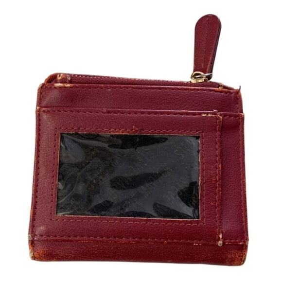 Steve Madden Wallet Coin Purse Outside Zipper Pocket Bill Fold Distressed Red - Picture 9 of 9